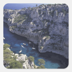 Adesivo Quadrado Europa, França, Provença, Calanques. Calcário
