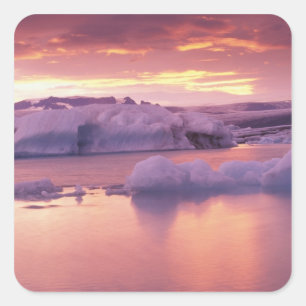 Adesivo Quadrado Europa, Islândia, lagoa Jokulsarlon