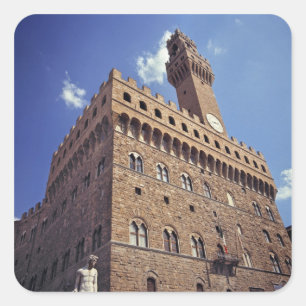 Adesivo Quadrado Europa, Itália, Florença. O Plazzo medieval