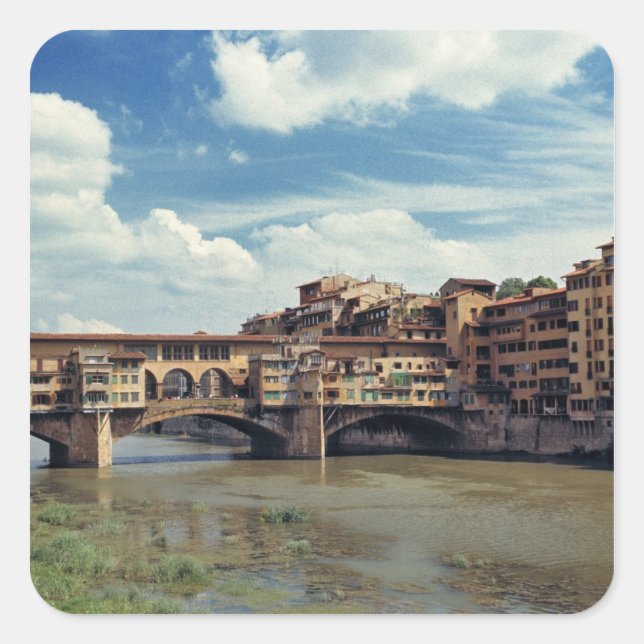 Adesivo Quadrado Europa, Itália, Florença. Ponte Vecchio (Frente)