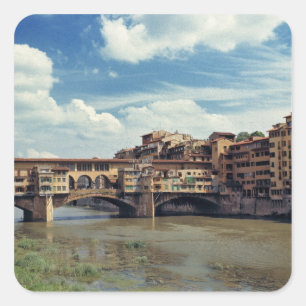 Adesivo Quadrado Europa, Itália, Florença. Ponte Vecchio