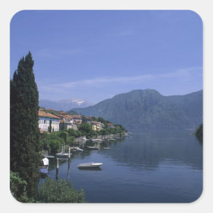 Adesivo Quadrado Europa, Itália, Lago de Como, Tremezzo. Norte
