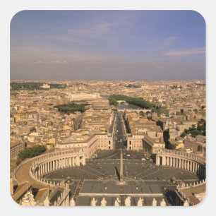 Adesivo Quadrado Europa, Itália, Roma, O Vaticano. Vista de S.