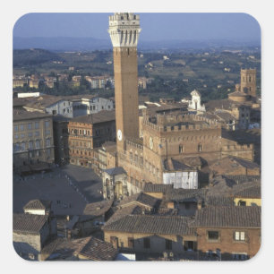 Adesivo Quadrado Europa, Itália, Siena. Visão geral da cidade