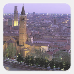 Adesivo Quadrado Europa, Itália, Vêneto, Verona. Vista do Castel
