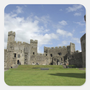 Adesivo Quadrado Europa, País de Gales, Caernarfon. Castelo de Caer