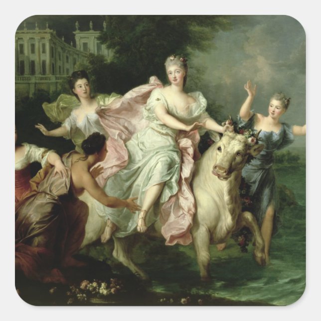 Adesivo Quadrado Europa sendo realizada por Júpiter (Frente)