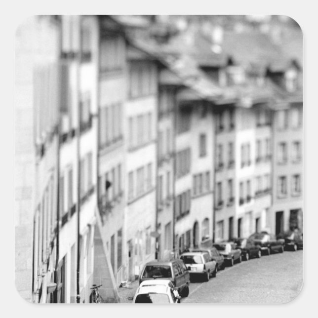 Adesivo Quadrado Europa, Suíça, Berna. Edifícios da Cidade Velha (Frente)
