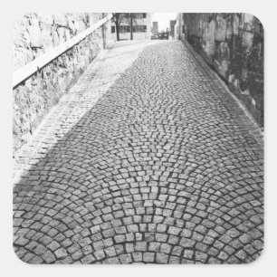 Adesivo Quadrado Europa, Suíça, Zurique. Rua empedrada,