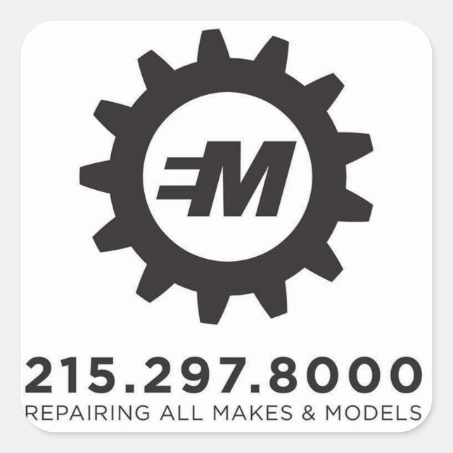 Adesivo Quadrado European Motor Services, LLC Decal (Frente)