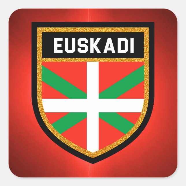 Adesivo Quadrado Euskadi Flag (Frente)