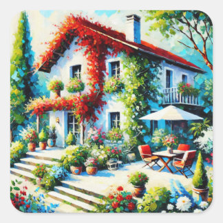 Adesivo Quadrado Évasion Florale