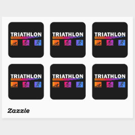 Adesivo Quadrado EVENT Triathlon/STICKER/100-200/:Natação, biciclet