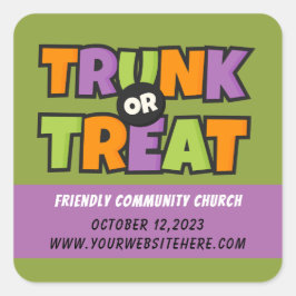 Adesivo Quadrado Evento de Igreja do Partido de Tronco ou Tratar