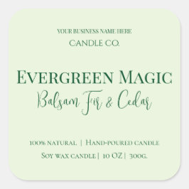 Adesivo Quadrado Evergreen Magic Christmas Candle Label | Custom