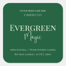 Evergreen Magic Christmas Candle Label | Custom