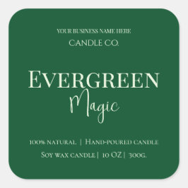 Adesivo Quadrado Evergreen Magic Christmas Candle Label | Custom