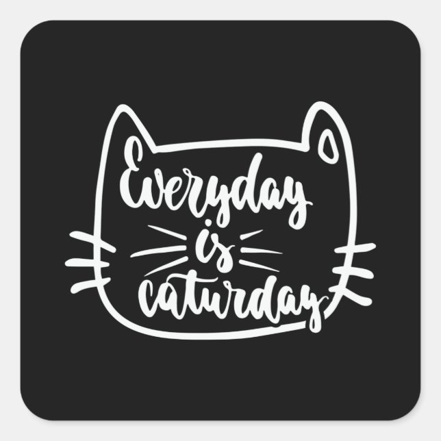 Adesivo Quadrado Everyday is caturday (Frente)