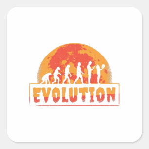 Adesivo Quadrado Evolução Engraçada Do Macaco Ao Zombie