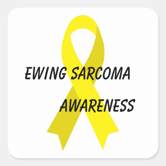 Adesivo Quadrado Ewing Sarcoma - Fita de Consciência Amarela por Ja (Frente)