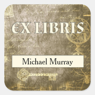 Adesivo Quadrado Ex Ex Libris Personalizada Cartazes