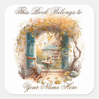 Adesivo Quadrado Ex Libris Personalizado Bookplate