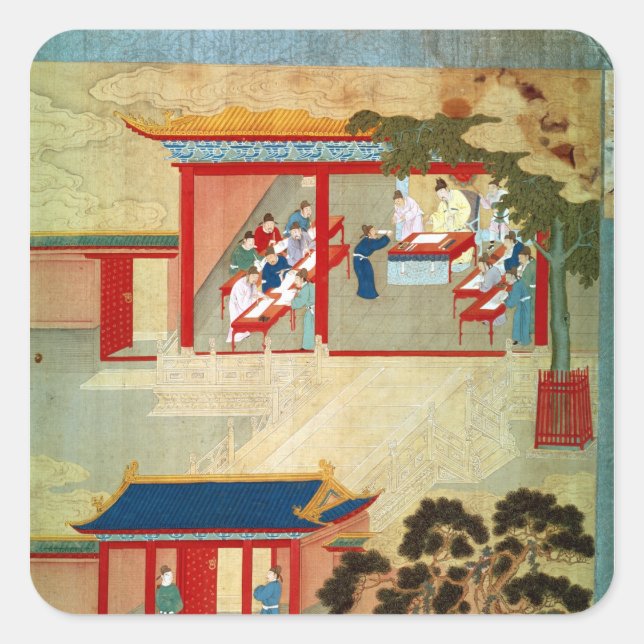 Adesivo Quadrado Exame Da Função Pública Sob O Imperador Jen Tsung (Frente)