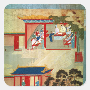 Adesivo Quadrado Exame do serviço civil sob o imperador Jen Tsung