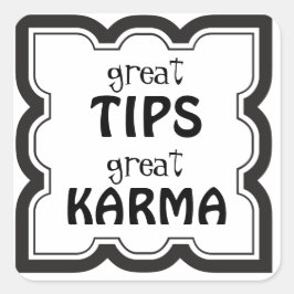 Adesivo Quadrado Excelente Dicas do excelente Jar da Dica Karma