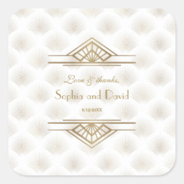 Adesivo Quadrado Excelente Dourado charmoso Gatsby Art Deco 1920 Ca
