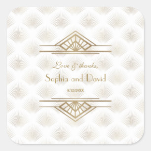 Adesivo Quadrado Excelente Dourado Encantador Casamento do 1920 Gat