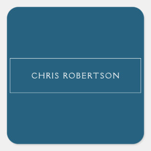 Adesivo Quadrado Excelente Excelente Seu Nome Ocean Blue White Pers