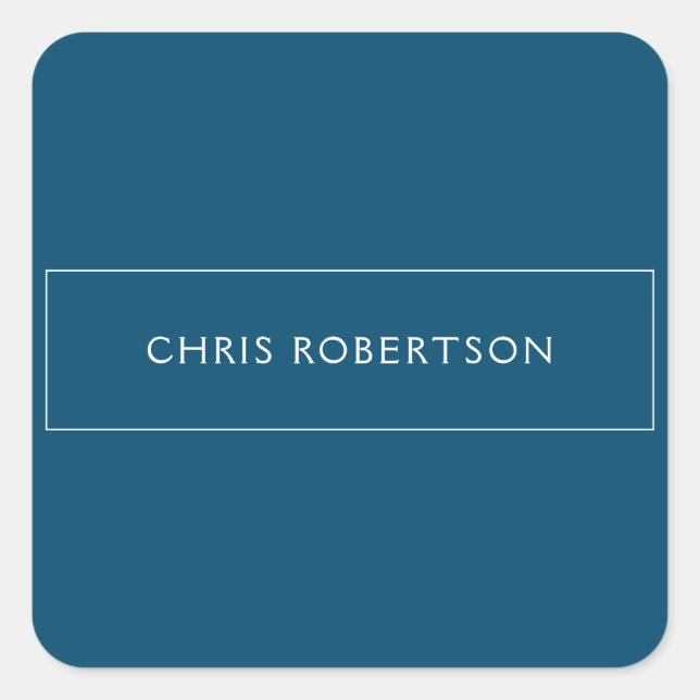 Adesivo Quadrado Excelente Excelente Seu Nome Ocean Blue White Pers (Frente)