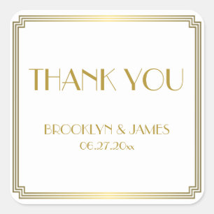 Adesivo Quadrado Excelente Gatsby Art Deco Vinhetas Douradas de Cas