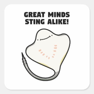 Adesivo Quadrado Excelente Mente Semelhante Pun Animal Sticker