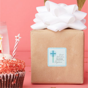 Adesivo Quadrado Excelente Neto Baptism Blue Lace Personalizado
