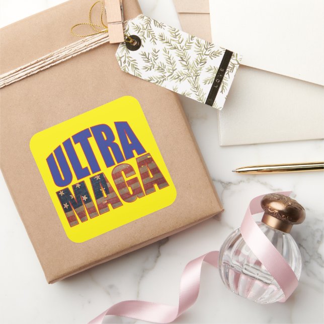 Adesivo Quadrado Excelente 💡 suporte do Ultra MAGA Trump nos EUA (Presentear)