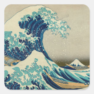Adesivo Quadrado Excelente Wave off Kanagawa & Japonês Art /Japão