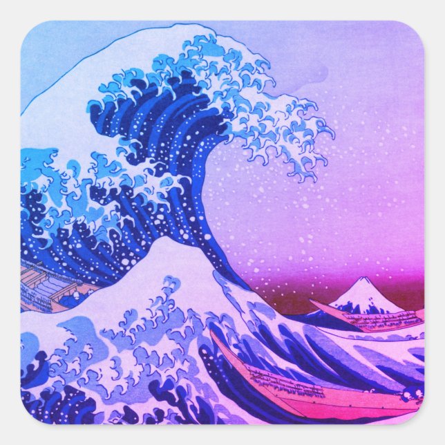 Adesivo Quadrado Excelente Wave off Kanagawa & Japonês Art /Japão (Frente)