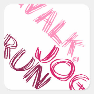 ADESIVO QUADRADO EXECUÇÃO DE TRABALHO DE PINK WALK (SCRIBBLE DE TIP