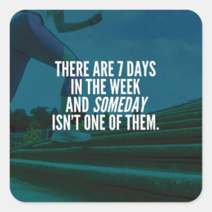 Adesivo Quadrado Executando Palavras Motivacionais do Exercício