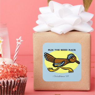 Adesivo Quadrado Execute o Good Race Sticker 1 Corinthians 9:24