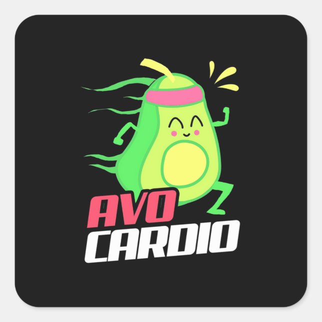 Adesivo Quadrado Exercício Avocado Cardio (Frente)