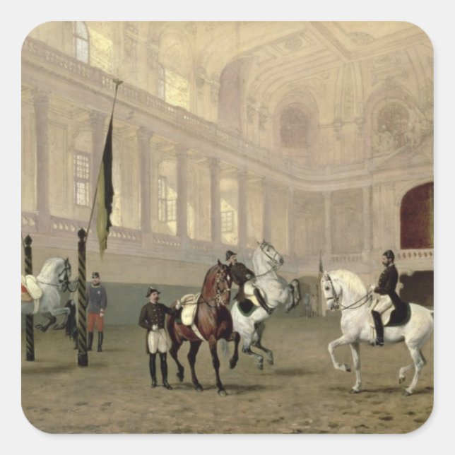 Adesivo Quadrado Exercício da Manhã no Hofreitschule (Frente)