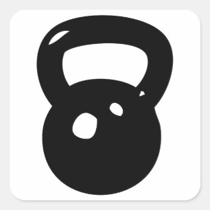 Adesivo Quadrado Exercício de Kettlebell