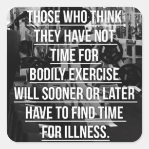 Adesivo Quadrado Exercício - Motivação do Workout