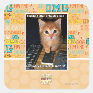 Adesivo Quadrado Exército de Robôs Mau