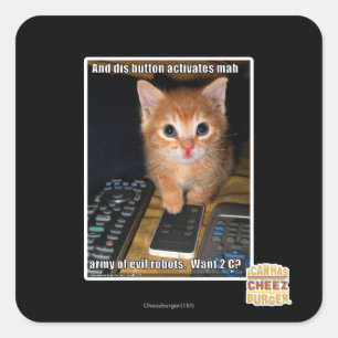 Adesivo Quadrado Exército de robôs maus