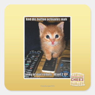 Adesivo Quadrado Exército de robôs maus