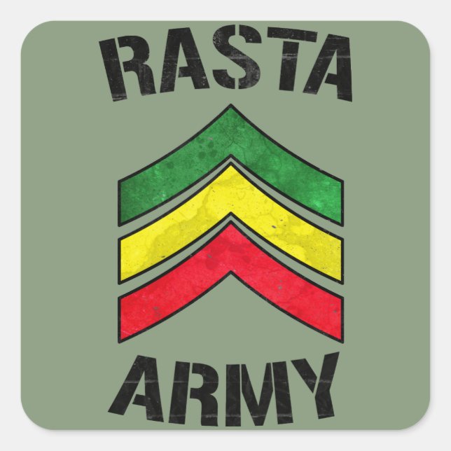 Adesivo Quadrado Exército rasta (Frente)